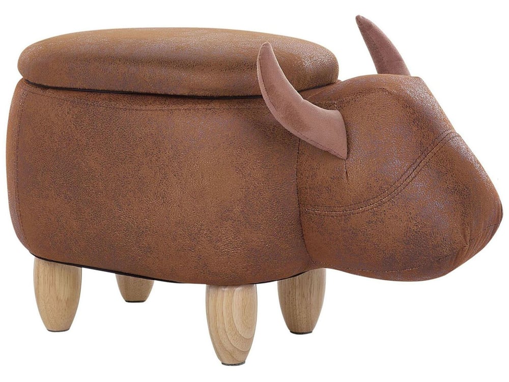 Beliani Tierhocker aus Kunstleder L32 cm, braun style modern Pvc - Polyvinlychlorid Kinder