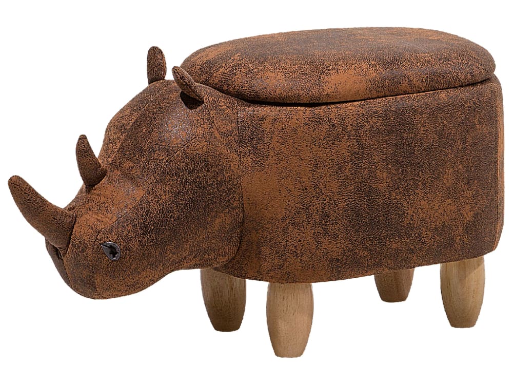 Tierhocker Aus Kunstleder L32 Cm, Braun