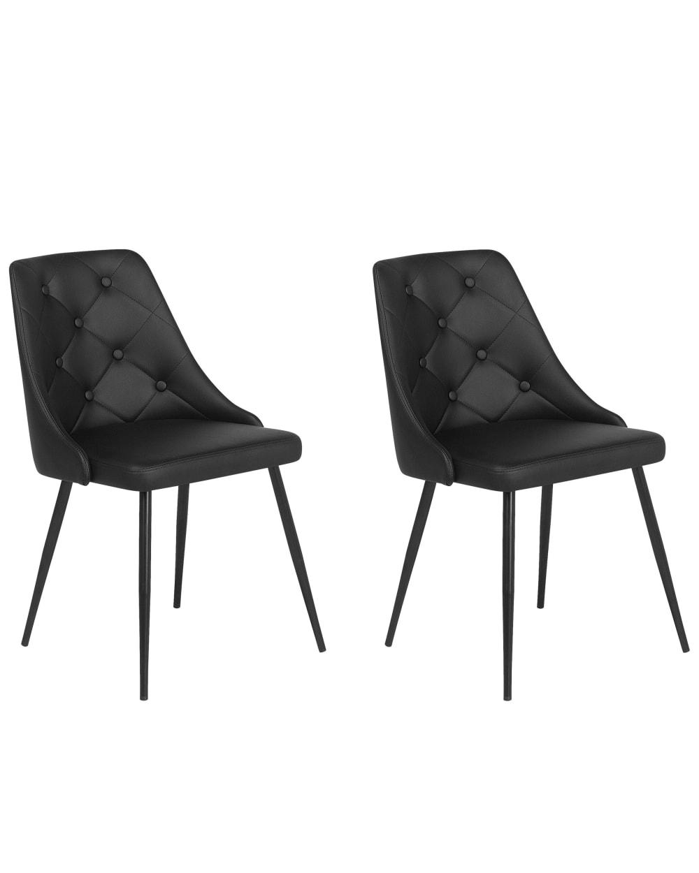 Lot 2 chaises salle - cuir noir