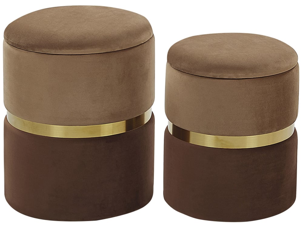 Lot de 2 poufs en tissu