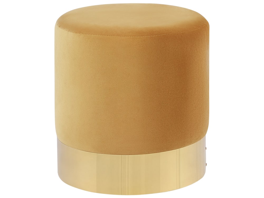 Pouf en tissu jaune 39x40cm