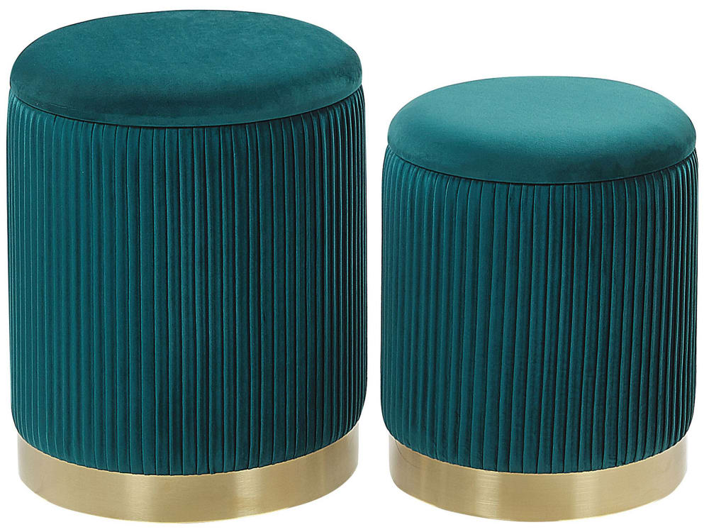 Lot de 2 poufs en tissu