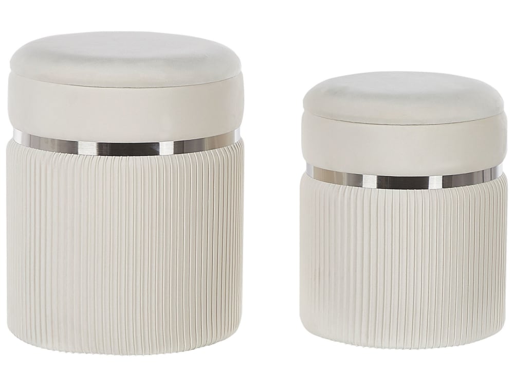 Lot de 2 poufs en tissu