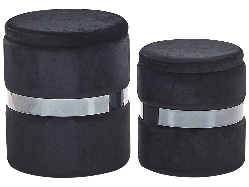 Lot de 2 poufs en tissu