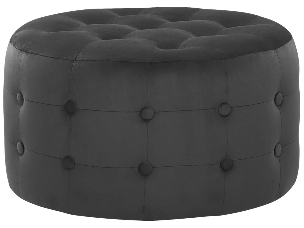 Pouf en tissu noir 55x30cm