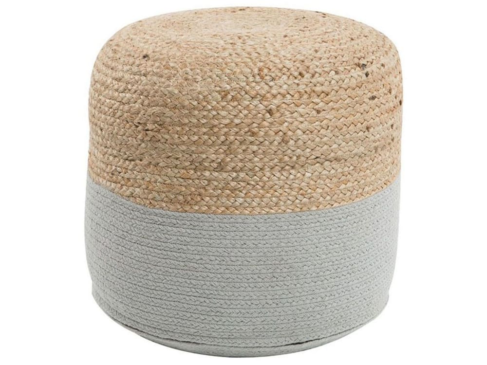 pouf en tissu gris 46x48cm