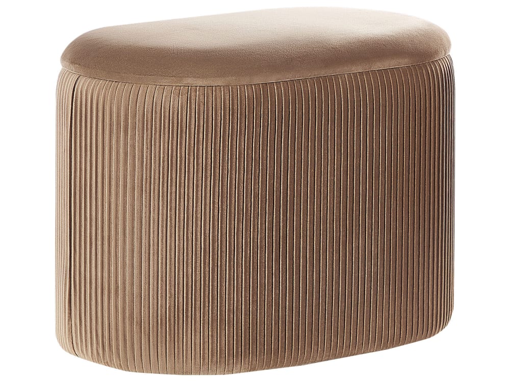 pouf en tissu beige 55x41cm