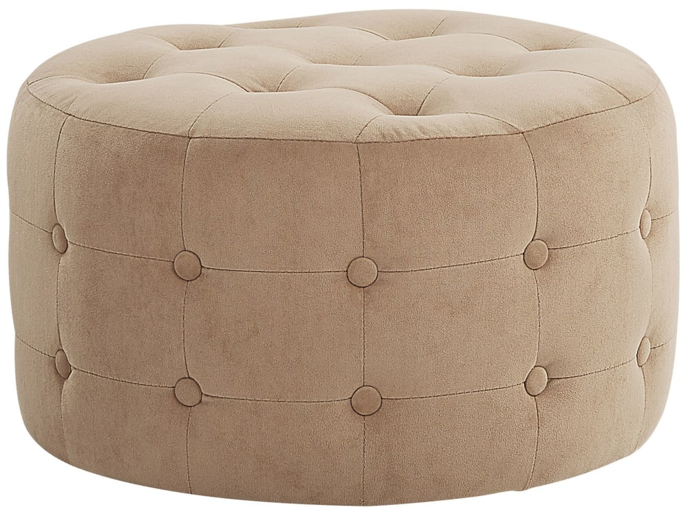pouf en tissu beige 55x30cm