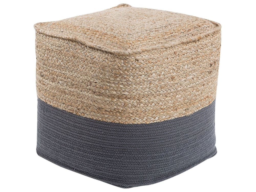 pouf en tissu gris 44x44cm