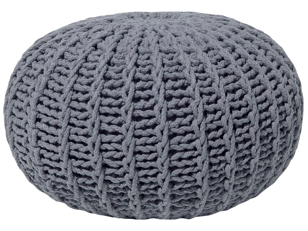 pouf en tissu gris 50x35cm