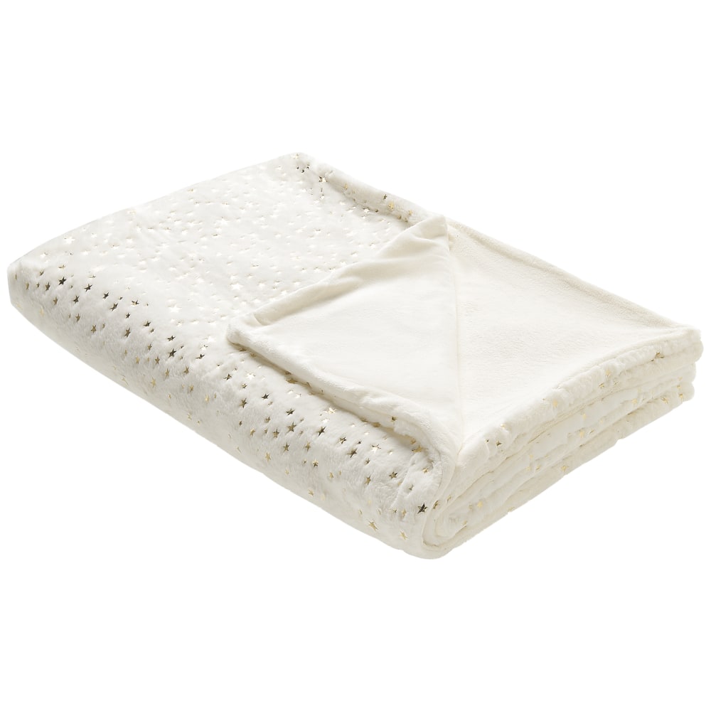 Couverture en polyester beige 180x130cm — vue 3