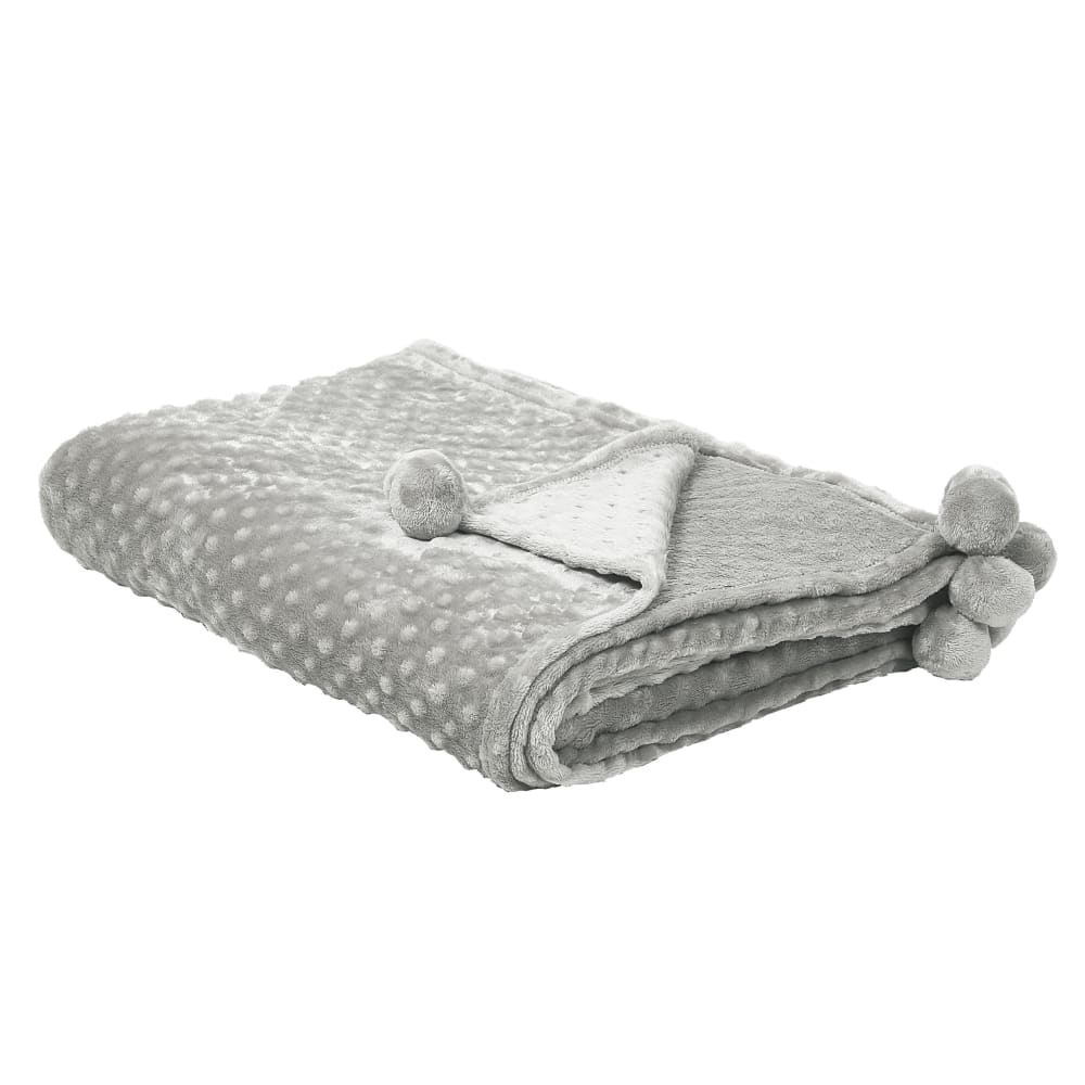 Couverture en polyester gris 220x200cm — vue 3