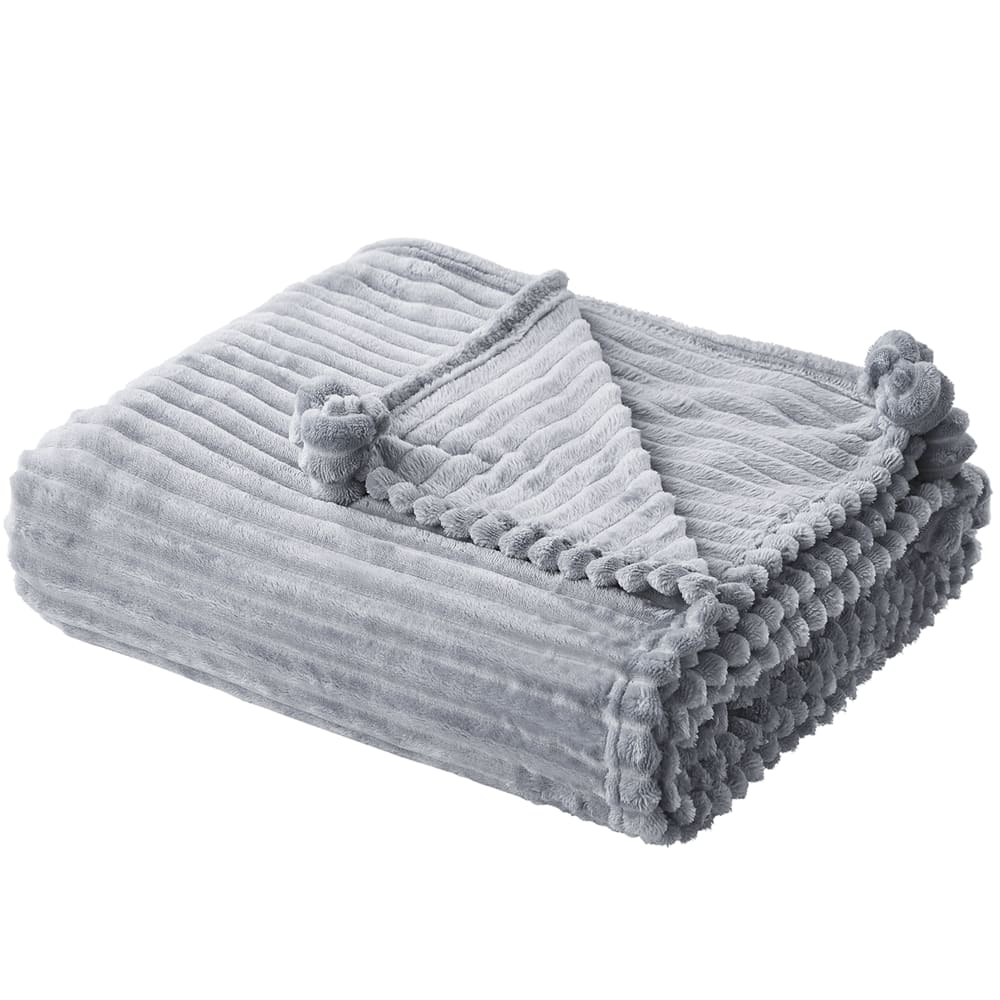 Kuscheldecke aus Polyester 200 x 150cm, grau - Maisons Du Monde
