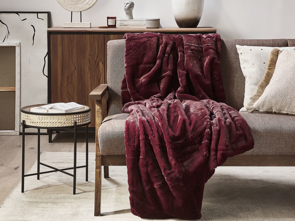 Beliani Kuscheldecke aus Polyester 200 x 150cm, rot style modern - Pes - Polyester