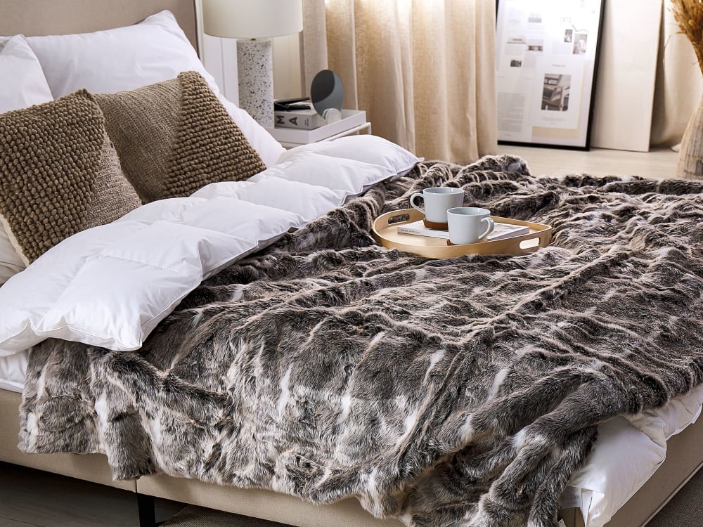 Couverture en acrylique marron 220x180cm