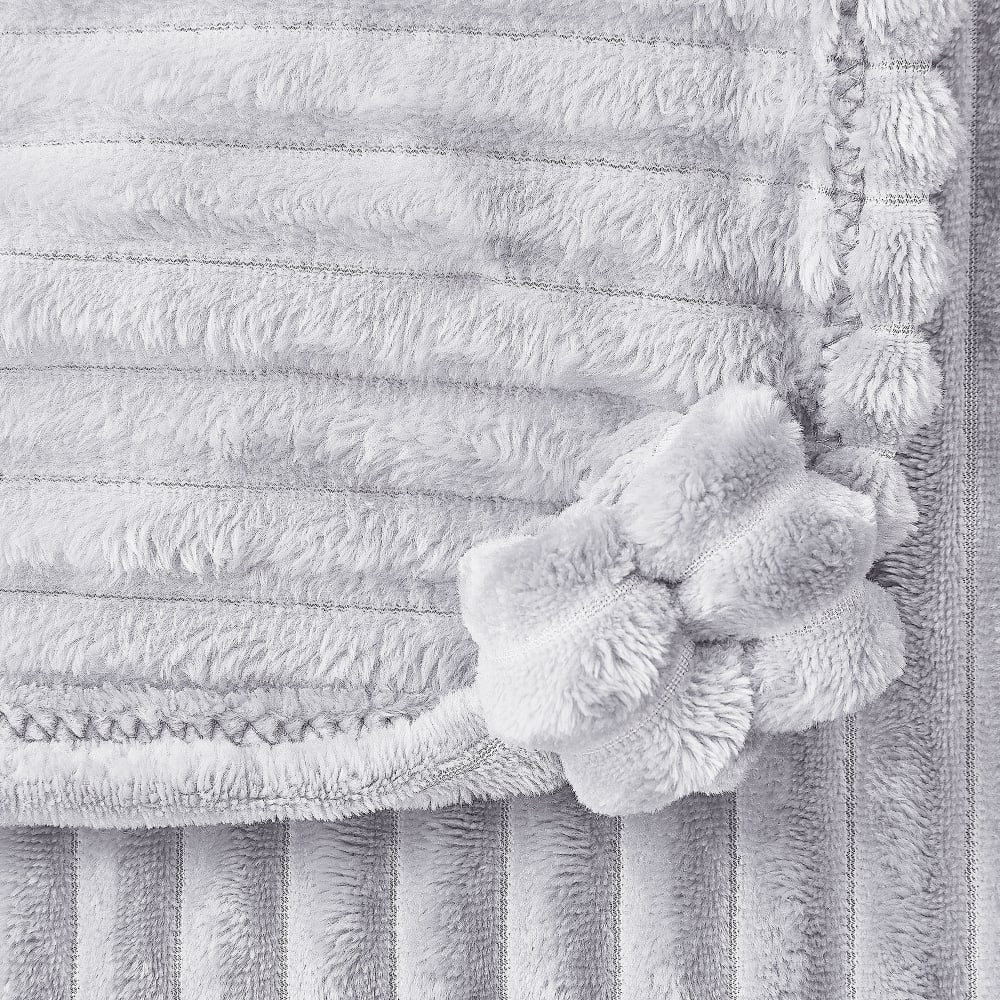 Couverture en polyester gris 200x150cm — vue 4