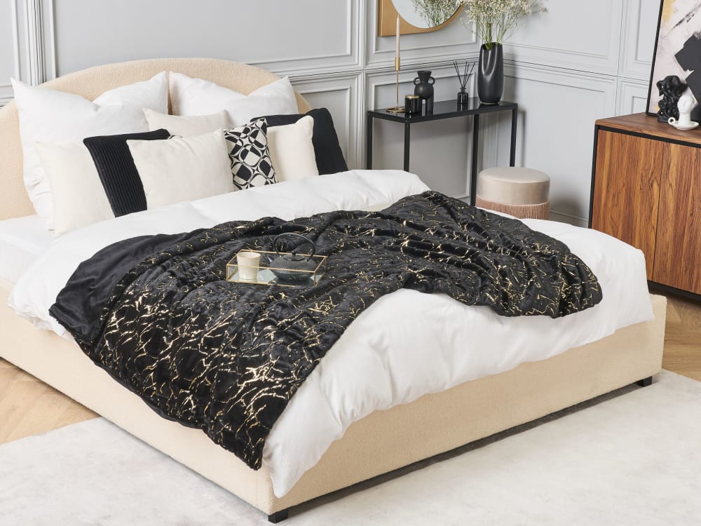 Couverture en polyester noir 180x130cm