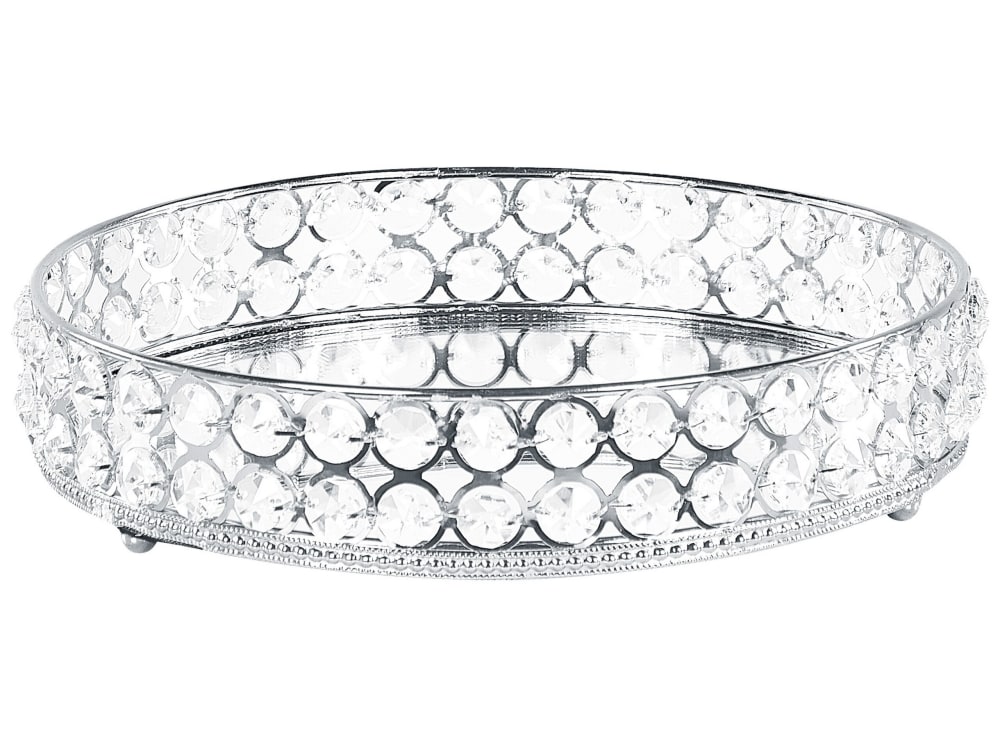 Beliani Dekotablett aus Metall, silber style classic chic - Metall