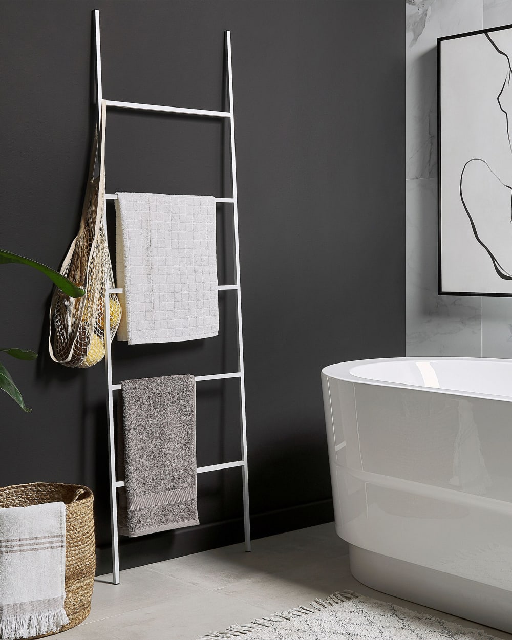 Porte-serviettes métal blanc