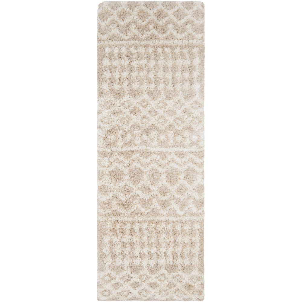 Tapis de Couloir Shaggy Bohème Ivoire/Beige 80x220