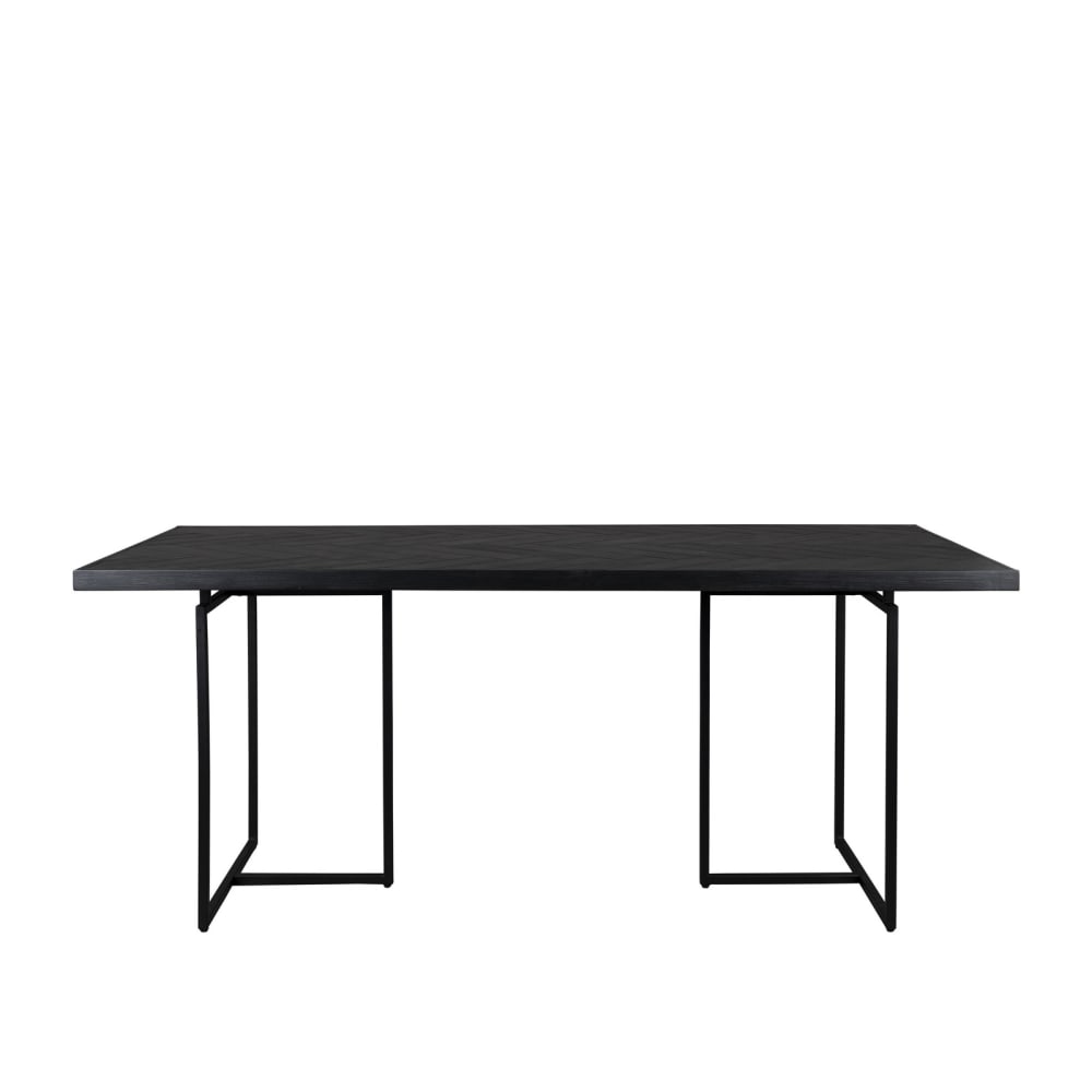 Table de repas en bois d'Acacia et acier noir