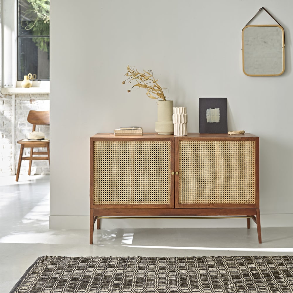 BERAH GETAH Buffet aus massivem Akazienholz 120 cm style modern Braun