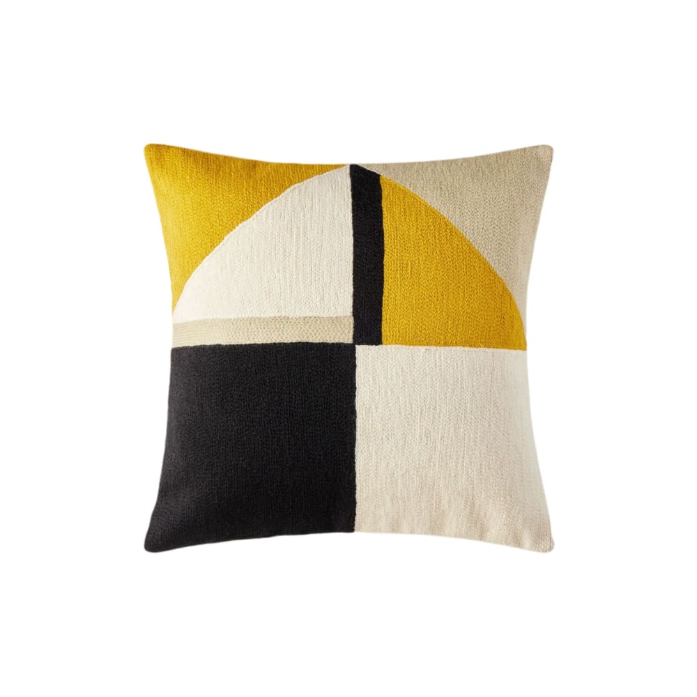 Housse de coussin en laine jaune 40x40 cm