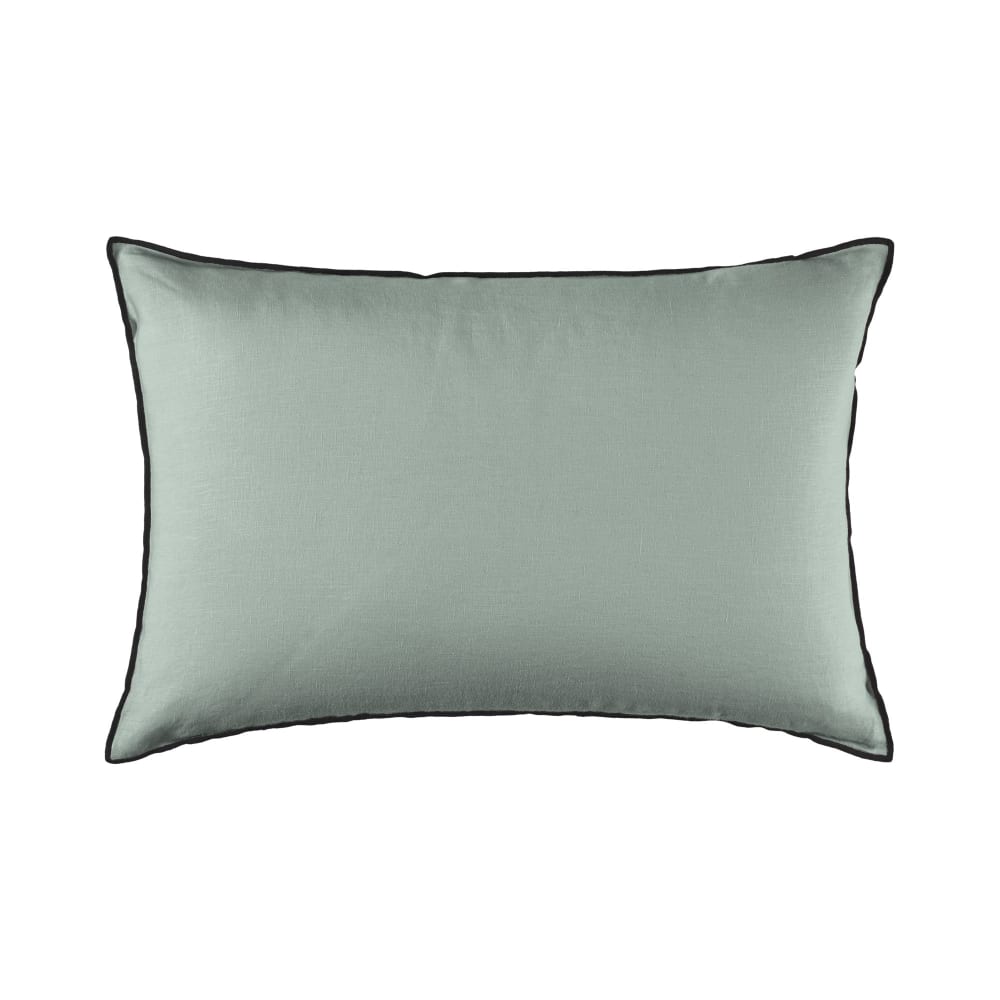 Housse de coussin en lin vert 40x60 cm
