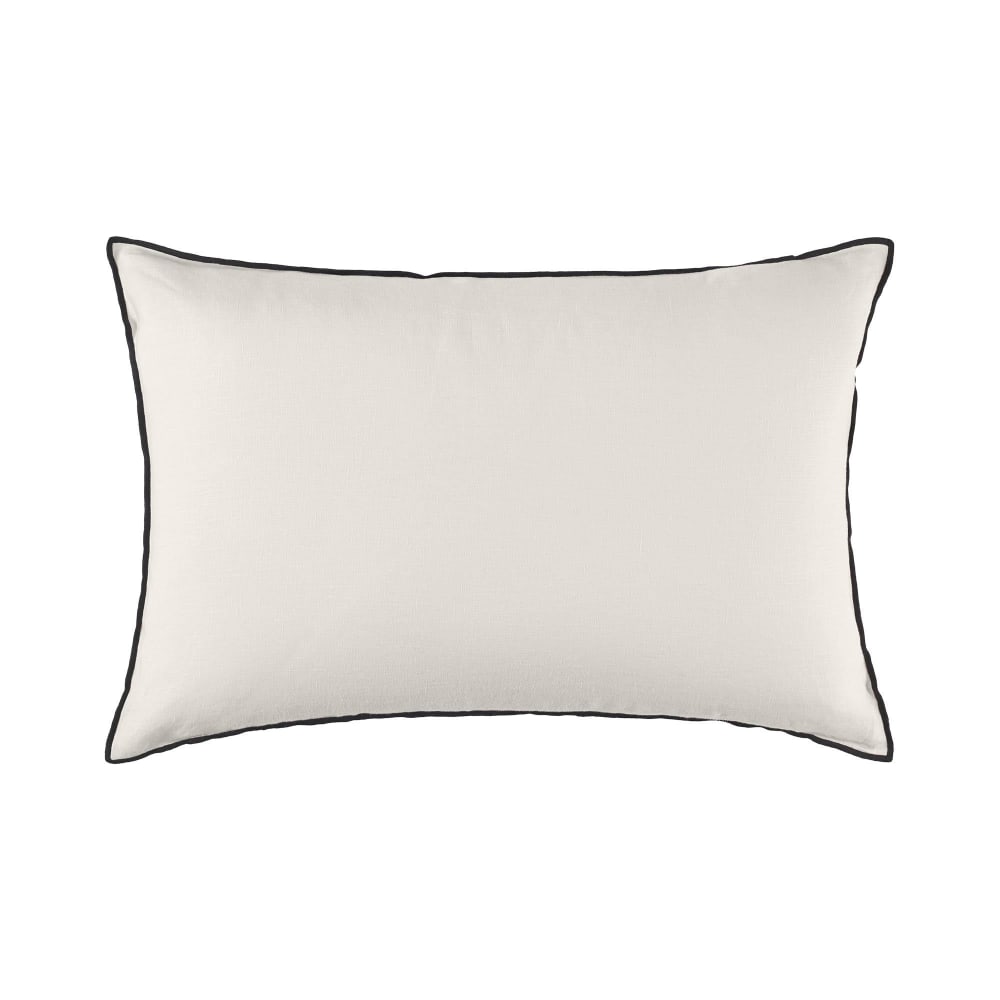 Housse de coussin en lin beige 40x60 cm