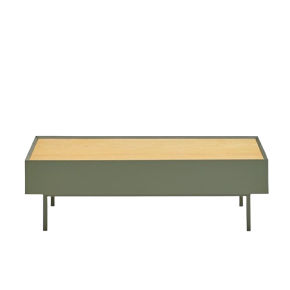 Table basse en bois 110x60cm vert amande
