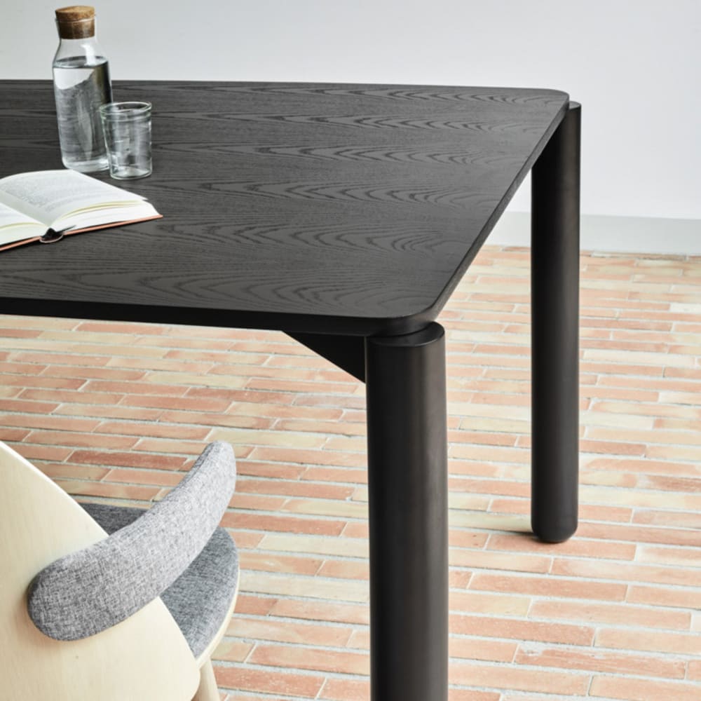 6-Sitzer-Tisch aus schwarzem Holz 180x100 cm - Maisons Du Monde