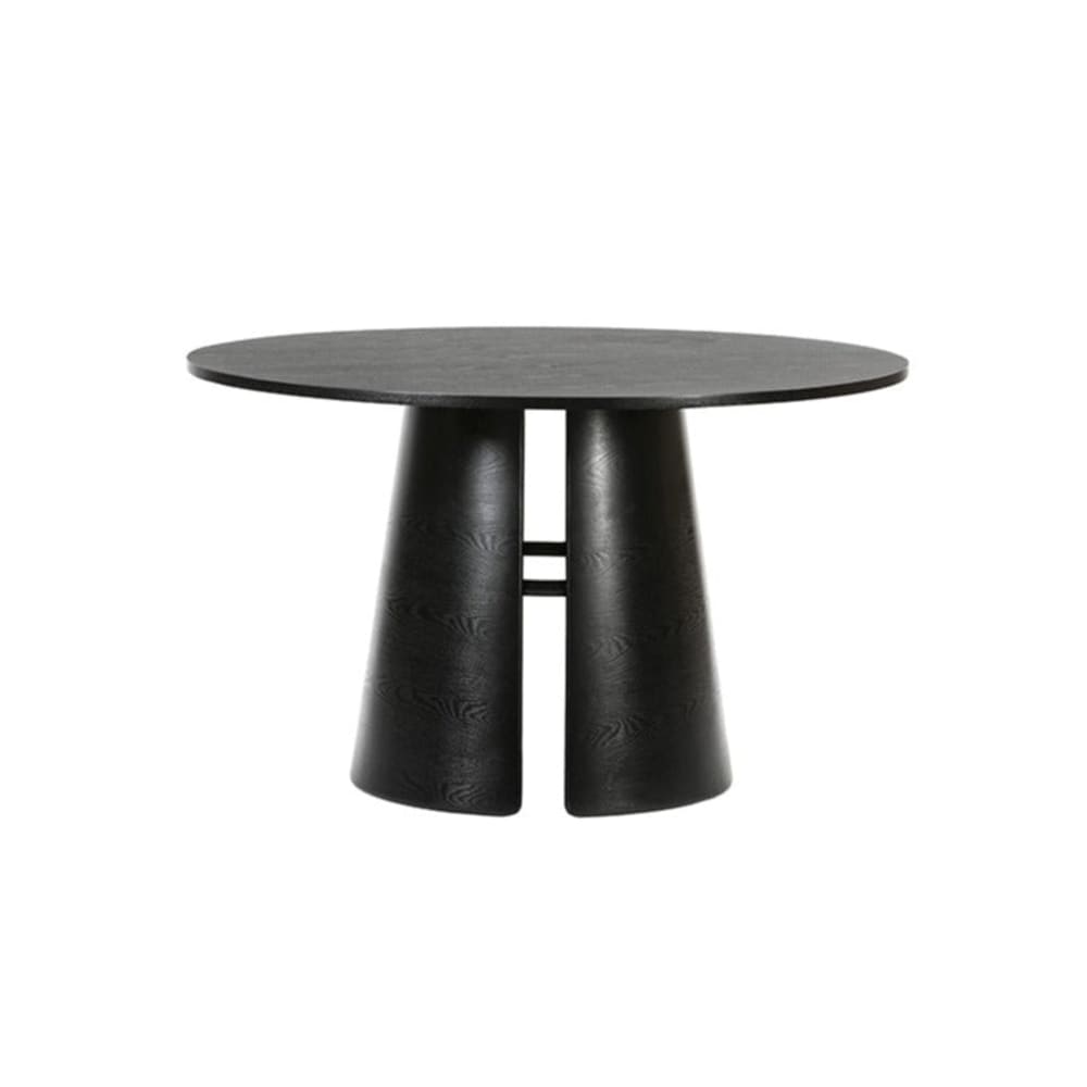 TEULAT Runder 4-Sitzer-Tisch aus schwarzem Holz Ø137 H75 cm style modern - Holz