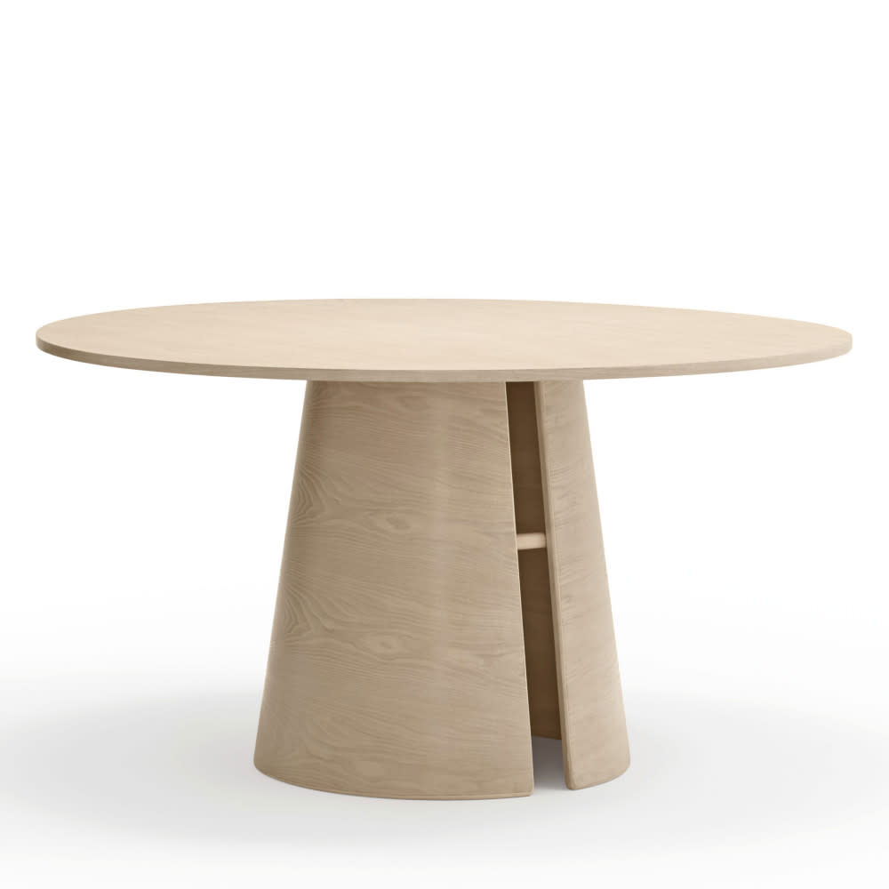 Table à manger ronde en bois D137cm bois blanchi