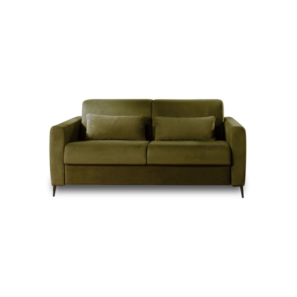 Canapé convertible 3 - velours olive