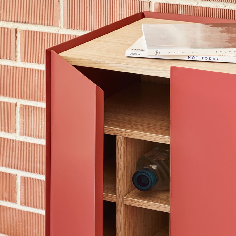 Buffet haut 3 portes style moderne rouge - Maisons du Monde