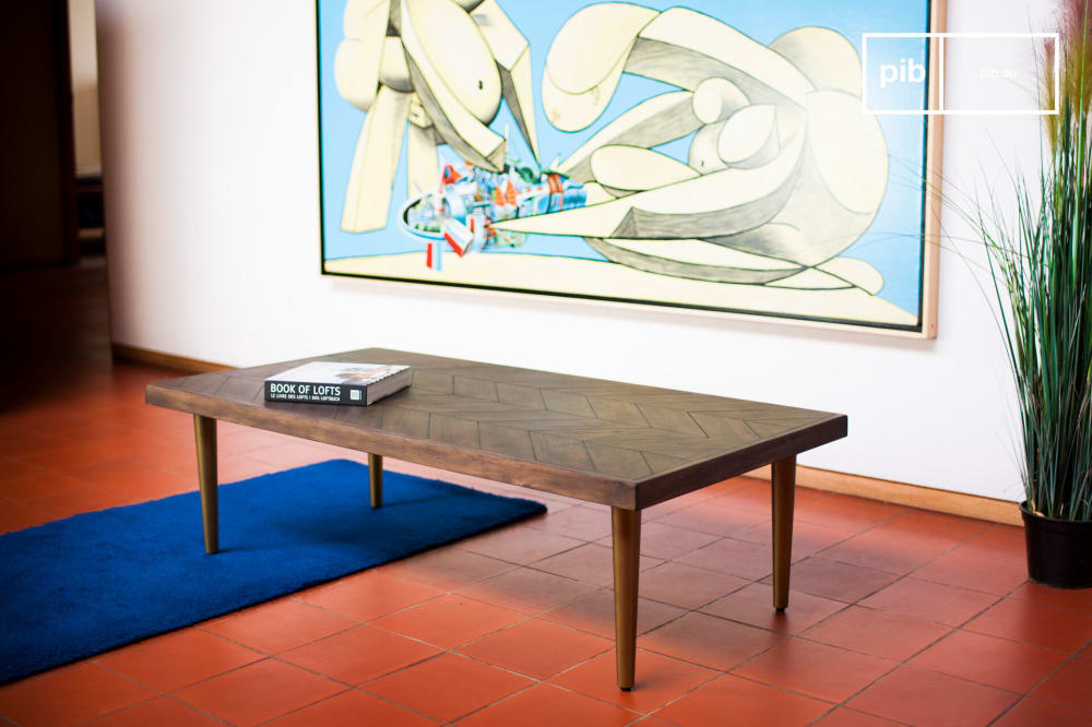 mesa de centro de madera marron