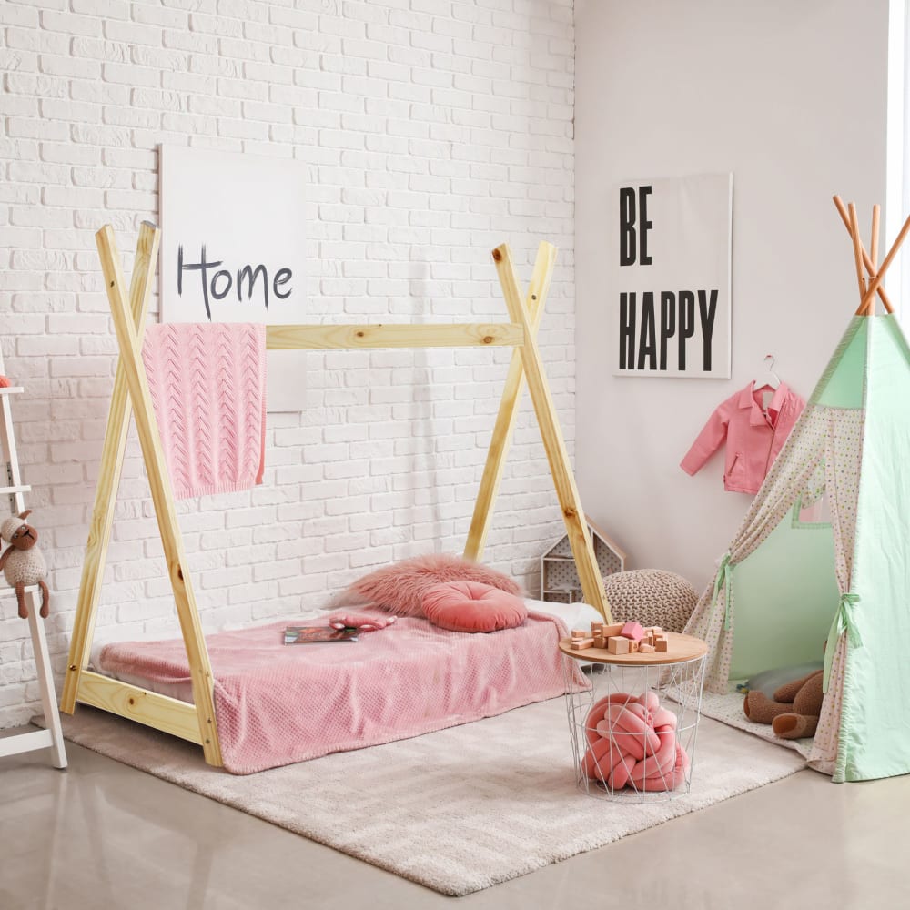 Cadre de lit pour enfants pour matelas 80x160 bois brun - Maisons du Monde