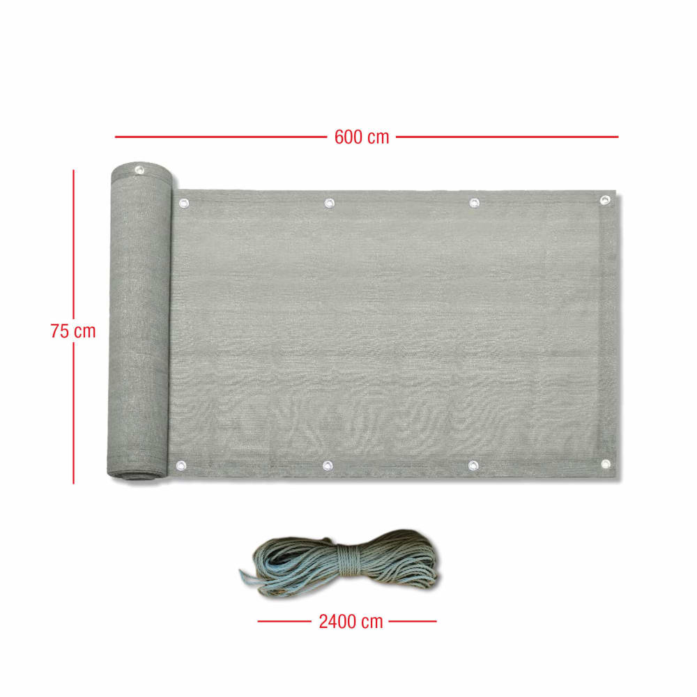 Biombo de balcón de 0,75x6 mt en hdpe gris - Maisons du Monde
