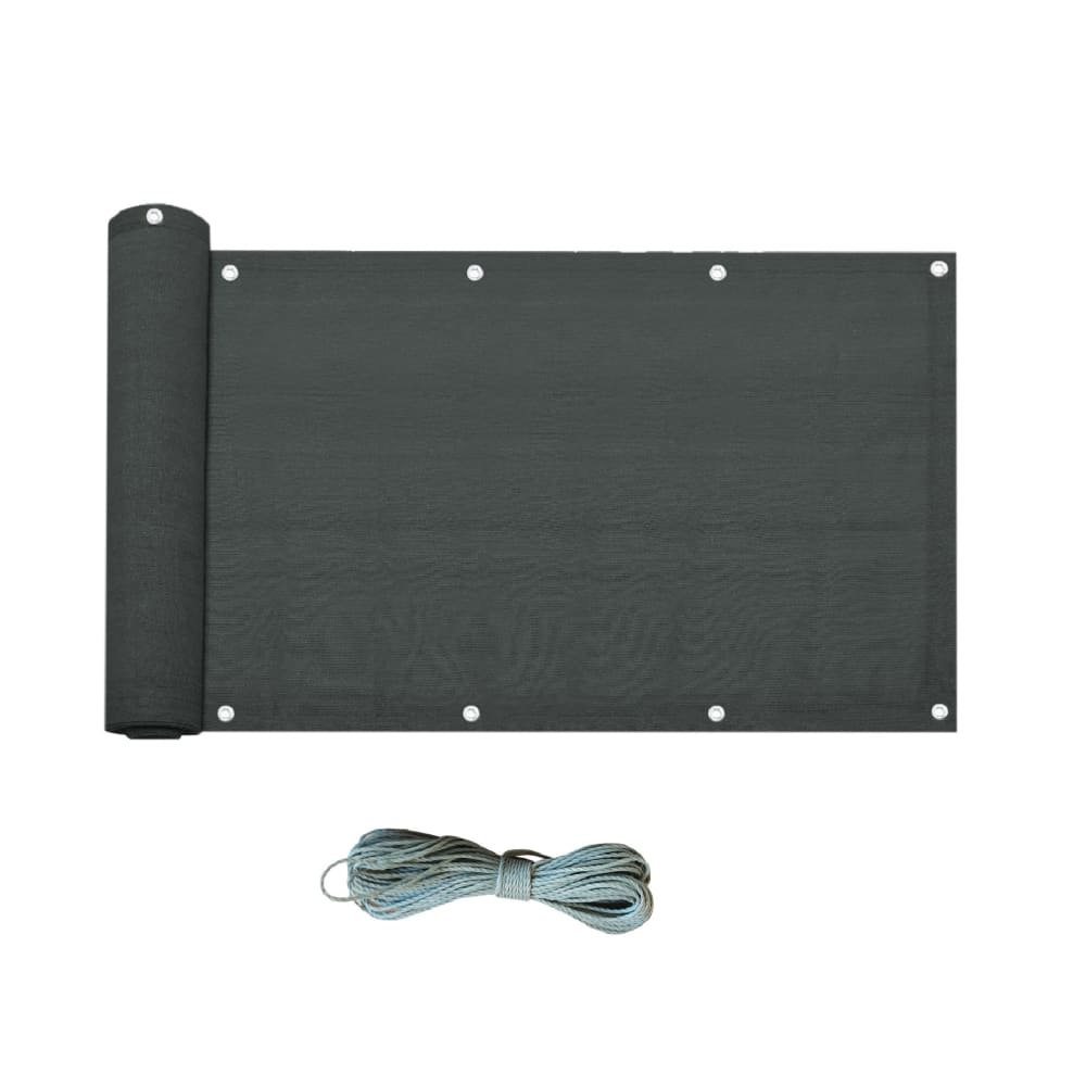 Ecran brise-vue de balcon 0,9x5 m en hdpe gris anthracite