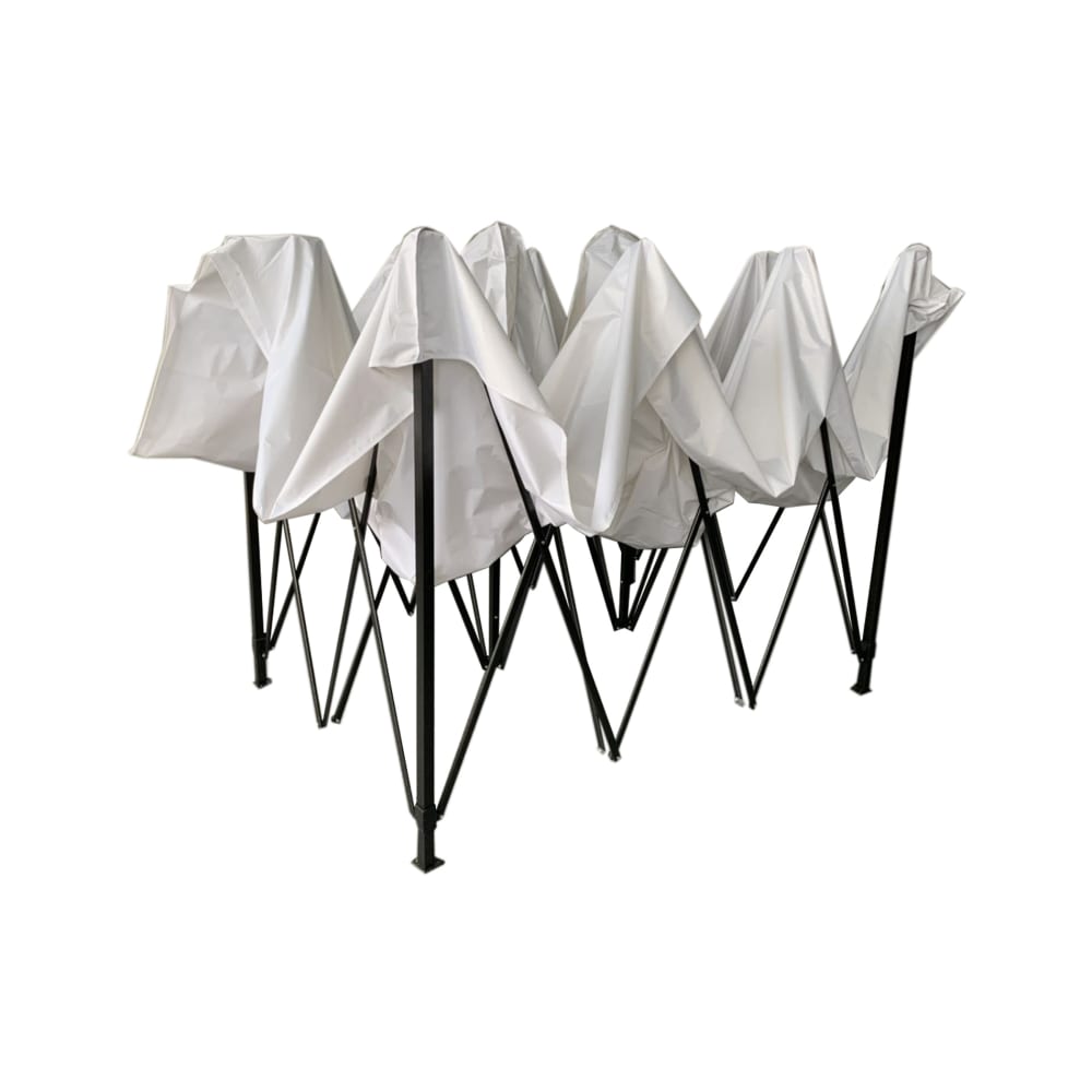 Tonnelle plianble 3x4,5 m en métal et polyester blanc