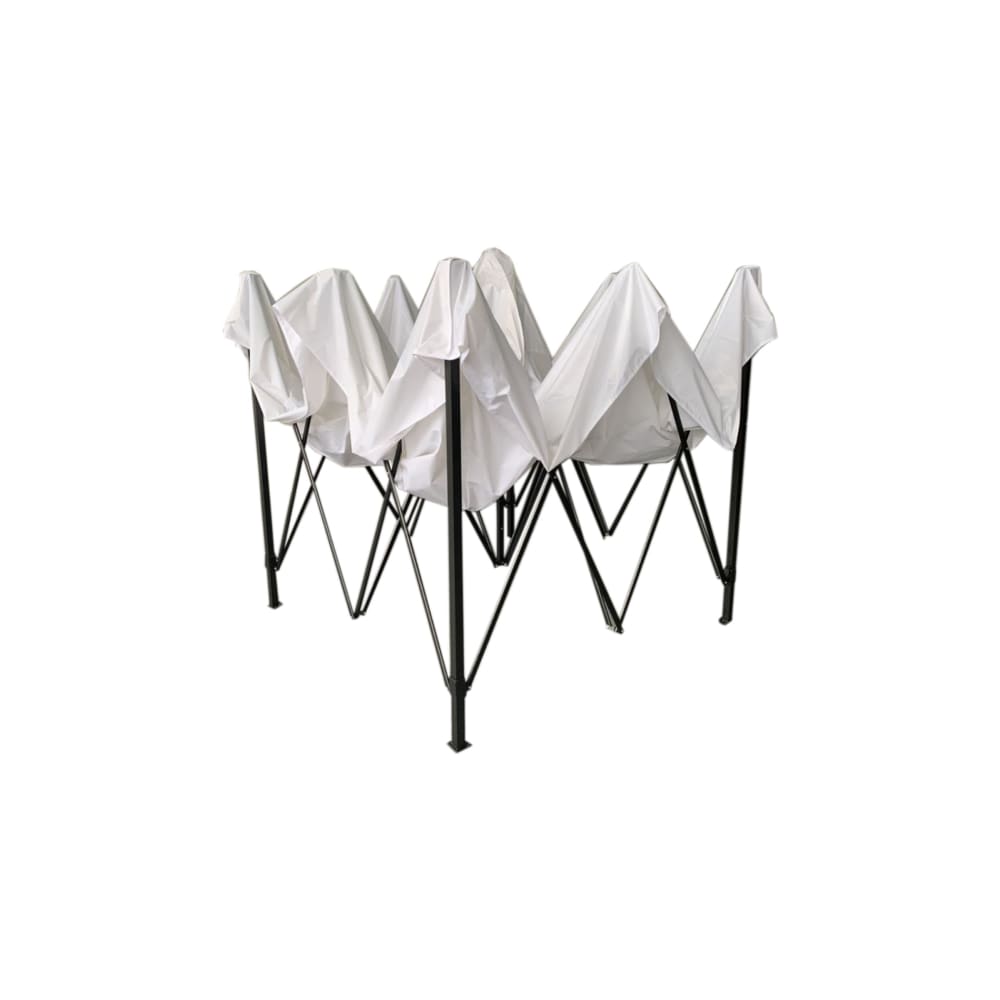 Tonnelle pliant 3x3 m avec 4 poids en métal et polyester blanc