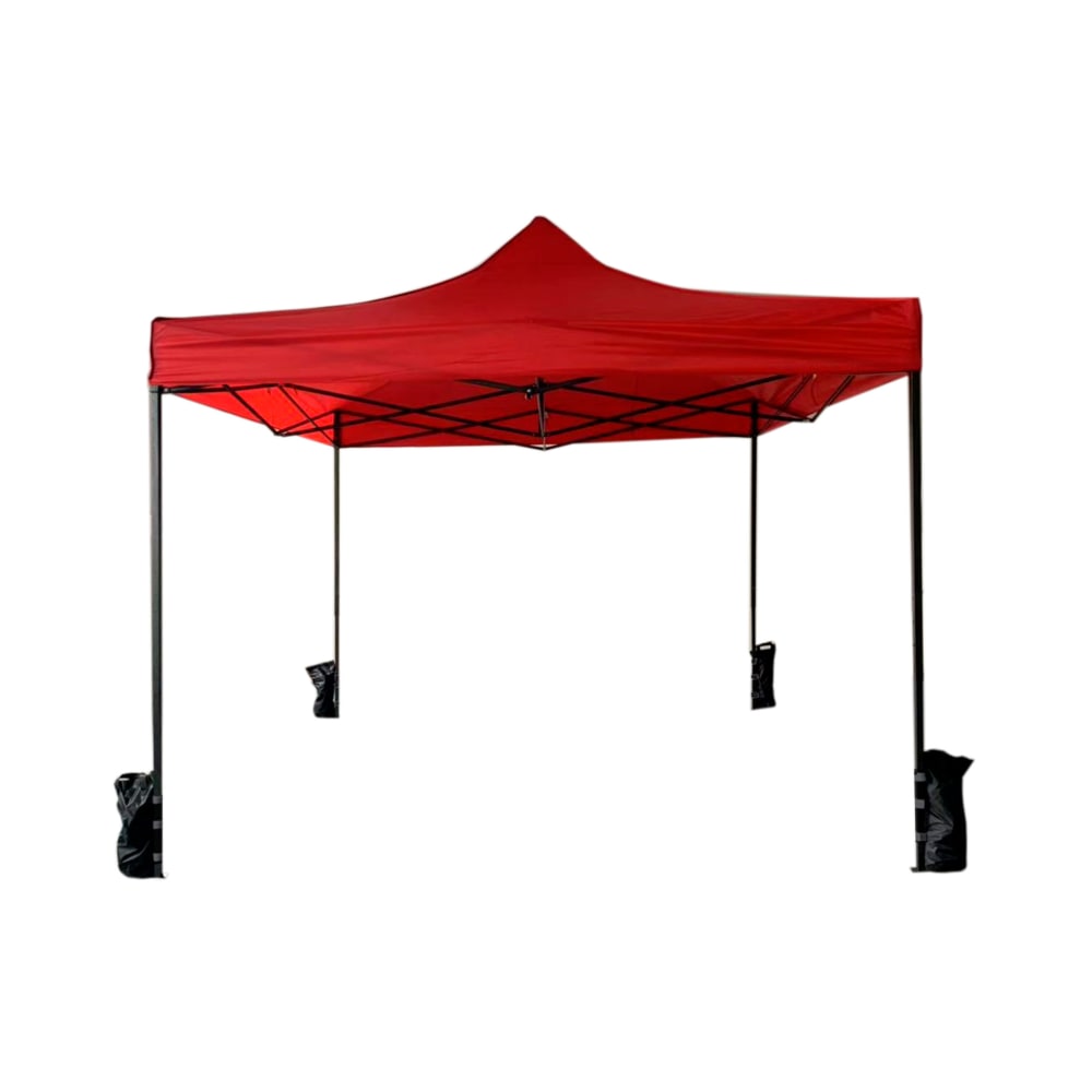 Mobili Rebecca Faltpavillon 3x3 m mit 4 Gewichten aus Metall und rotem Polyester style modern - Metall