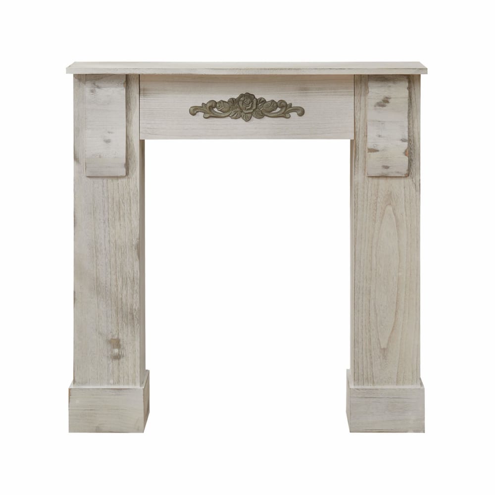 Marco de chimenea decorativo 96,5x22,5x98,5 cm de paulonia gris
