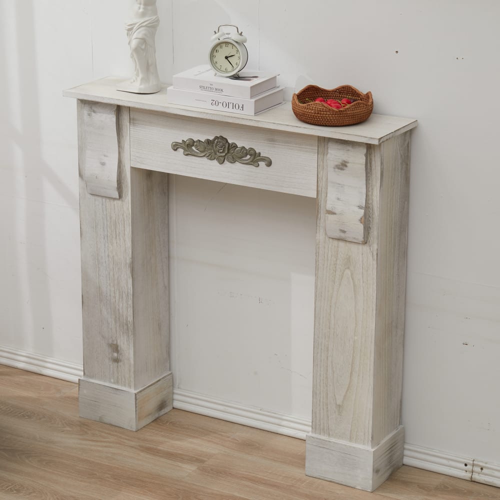 Marco de chimenea decorativo 96,5x22,5x98,5 cm de paulonia gris - Maisons du Monde