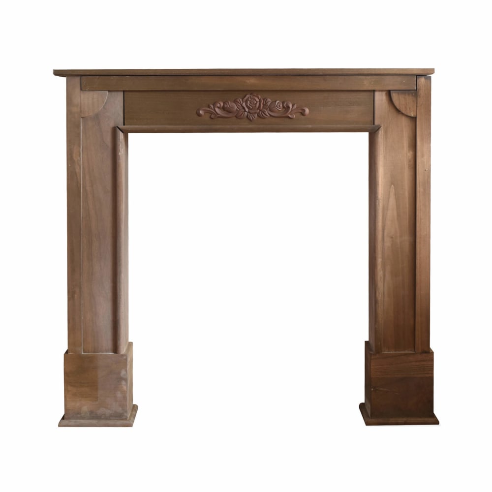 Marco decorativo de chimenea 105x21x100 cm de paulonia marrón