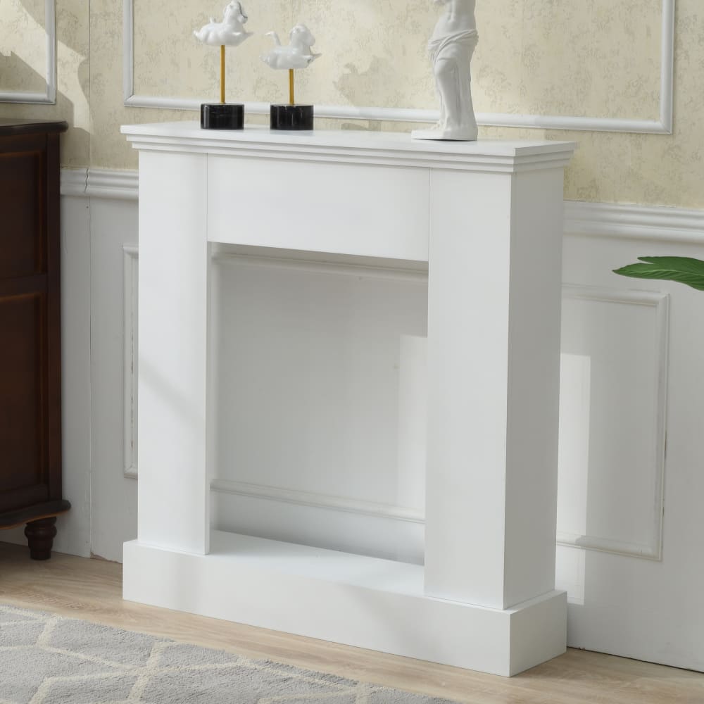 Cornice camino decorativa 98x93x23 cm in paulonia bianca - Mobili
