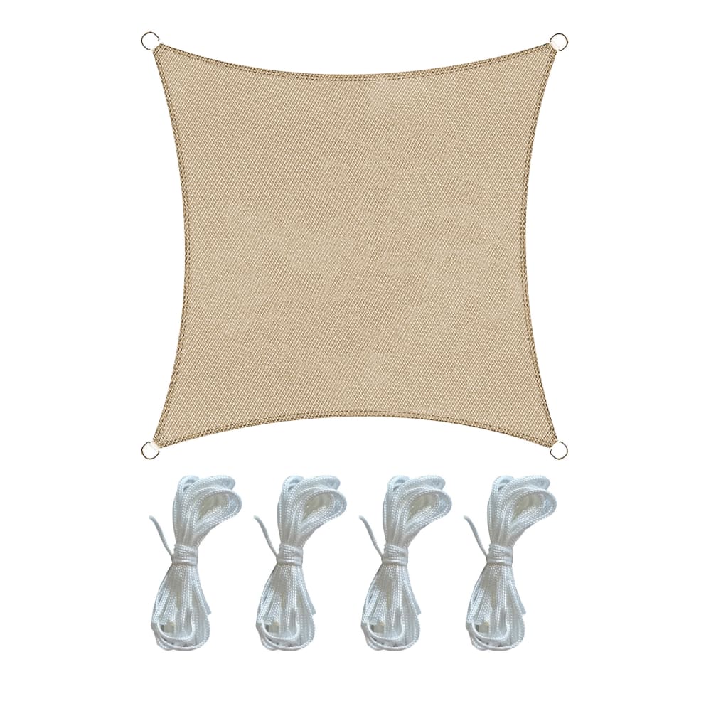Voile d'ombrage carré 3,6x3,6 m en polyéthylène beige