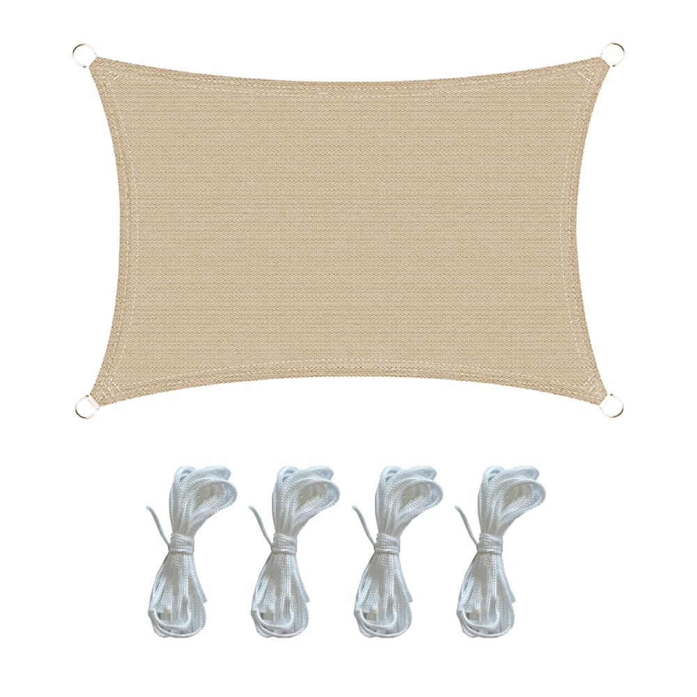 Toile d'ombrage rectangulaire 4x5 m en polyéthylène beige