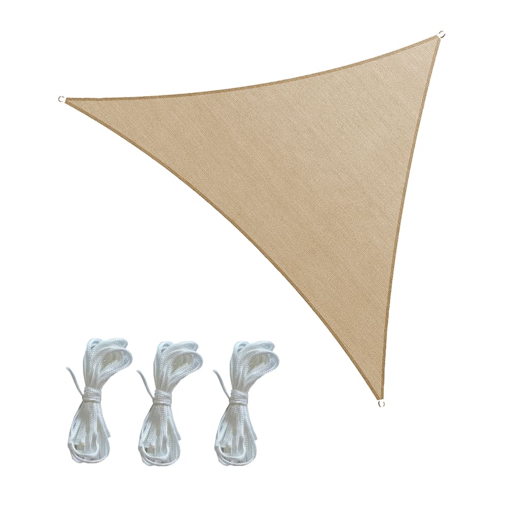 Voile d'ombrage triangulaire 3x3x3 m en polyéthylène beige