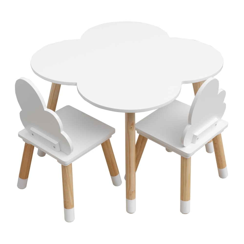 Ensemble de table basse et 2 chaises pour enfants blanc (Mobili Rebecca) - Image 1